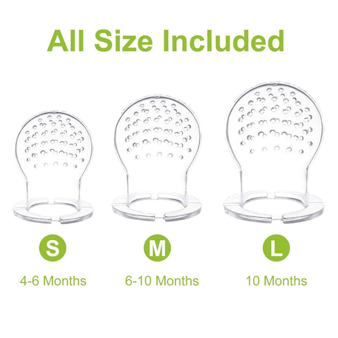 Food Feeder for Baby, Fruit Feeder Pacifier (3 Pcs) with Silicone Baby Food Dispensing Spoon and Pacifier Clip
