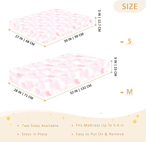 miaozhen Seamless 1 Pack 52x28 Cotton Baby Crib Sheets Ultra Soft Heart Aura Muslin Crib Sheets for Nursery Decor de