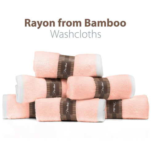 6-Pack MINIBOO Premium Baby Washcloths for Sensitive Skin - Extra Soft and Absorbent Viscose from Bamboo Face Cloths
