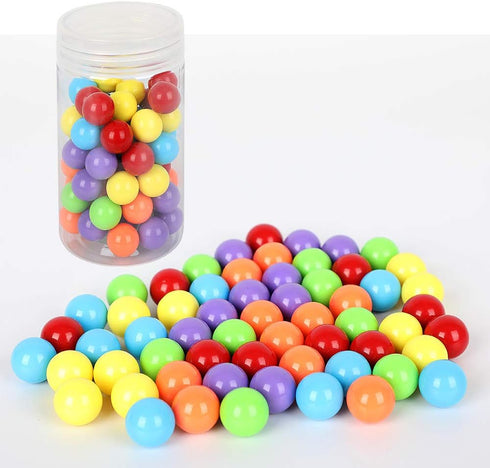 60pcs Chinese Checker Replacement Balls 14mm Acrylic Marbles in 6 Solid Colors for Marble Run Games