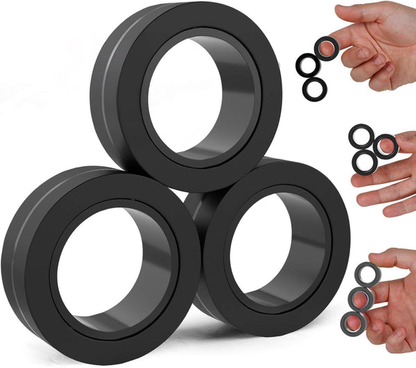 BUNMO Magnetic Fidget Ring, Fidget Toys for Adults, Endless Hours of Fun, Spin, Connect & Play, Engaging Toy for Boys &