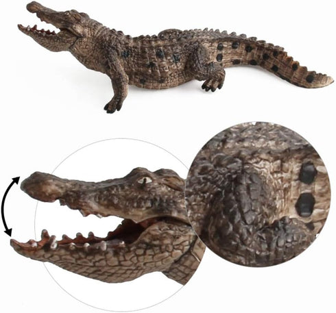 2 Pcs Simulated Crocodiles Model Figure Toy, Realistic Alligator Figurines Collection for Science Educational Props