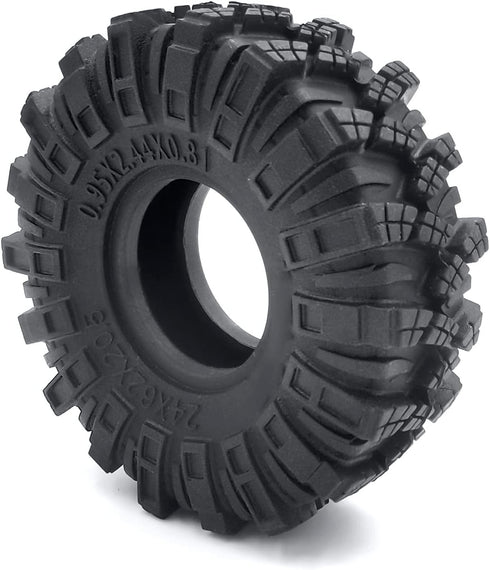 4pcs 1.0inch Rubber Tires, RC Crawler Wheel Tires 62mm for 1/18 TRX4M 1/24 SCX24 AXI90081 Deadbolt C10 B17 Gladiator (C)