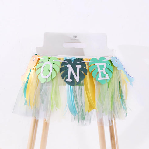 YOUAME 1st Dinosaurs One Birthday High Chair Banner Dinosaurs TuTu First Bday Party Decorations, High Chair Decor, Boy