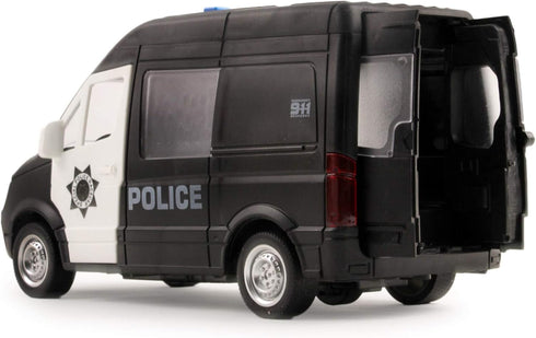 Police Truck Rescue Car 1:16 Scale Friction Power Vehicle with Lights and Sounds for Kids Pretend Play