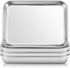 E-far Stainless Steel Kids Plates: 4 Pieces Mini Metal Dinner Dish Set, Non-Toxic & Dishwasher Safe