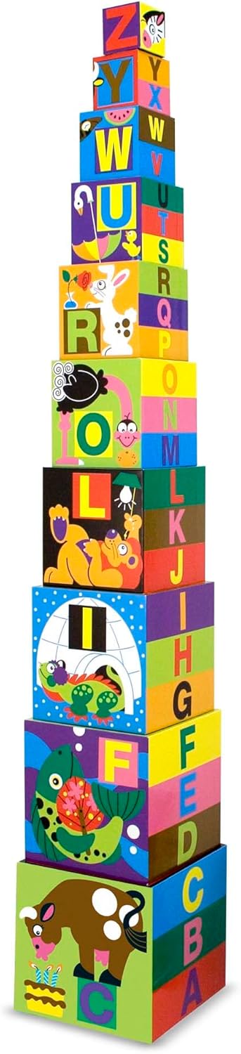 Melissa & Doug Deluxe 10-Piece Alphabet Nesting and Stacking Blocks
