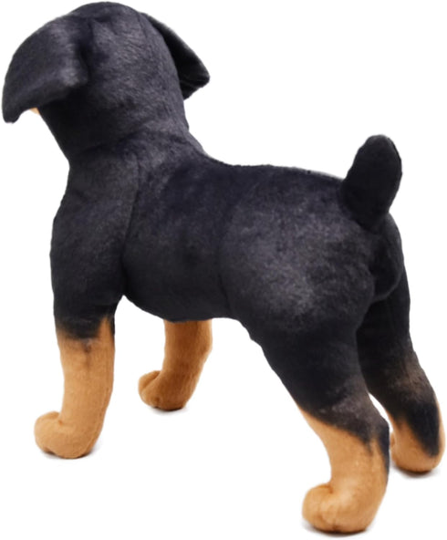 Realistic Rottweiler Stuffed Animal, 12 Inch Extremely Lifelike Plush Rottie Dog Toy for Kids
