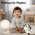 7'',Black Easfan Walking Black Cow Interactive Electronic Pet Plush Toy with Sounds and Movements Moving Educational