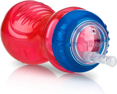 Nuby No-Spill Sippy Cup with Flex Straw for Boys, 10-Ounce Bottles, 3-Pack