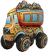 RUIANSI Self standing 4D Aluminum foil balloon toy armed forces digger engineering vehicle