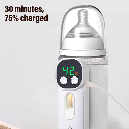 YDuupxe Baby Bottle Warmer, Rechargeable Fast Heating Portable Milk Warmer with Night Light for Travel Breastmilk