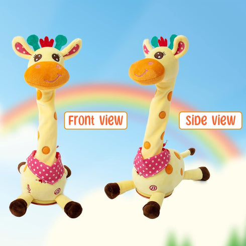 Dancing Giraffe Musical Toys, Recording and Repeating Plush Baby Toy for 6-12 Months, Singing Talking Developmental Toy