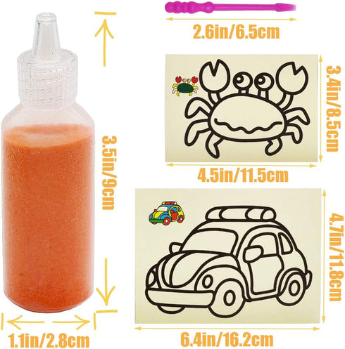 Zddaoole 32 12 20 Set, 1.25oz PCS Art Sand Kit - Color Scenic Sand With Sheets Sand Art Painting Cards DIY Arts
