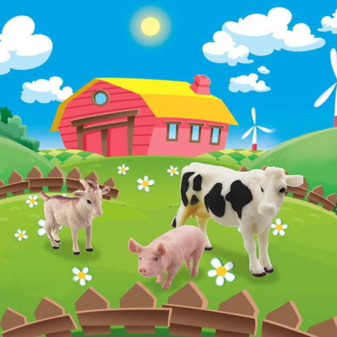 8 Pcs Big Animal Figurines Toys, Realistic Plastic Farm Animals Playset for Educational Preschool Learning