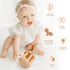Promise Babe Infant Gym Organic Wooden Rattle, Wooden Bells Rattles for Nursing Shower Gifts, Waldorf Toys