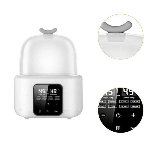 MotiveTech Bottle Warmer with LCD Display for Milk Preparation at Home, White