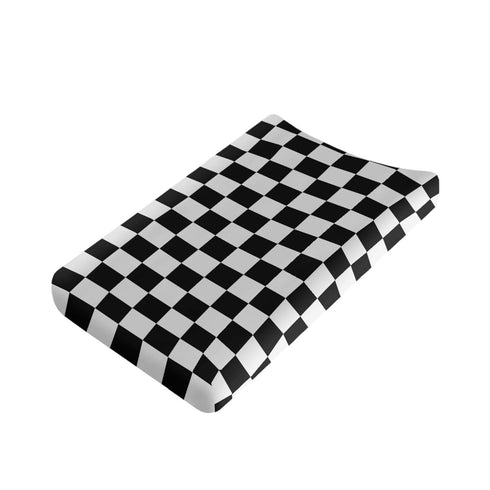 Generic Black and White Checkered Changing Pad Cover for Baby Girls Boys Cartoon