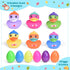 12 PCS Prefilled Easter Eggs with Rubber Duck Toys, Easter Basket Stuffers, Easter Egg Fillers, Bath Toy Squirters