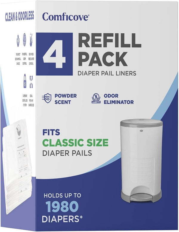 Comficove Refills Compatible with DEKOR CLASSIC Diaper Pails | 4 Pack |