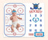 Baby Age Milestone Blanket, Hockey Stadium Growth Chart for Nursery, 1-12 Months, Includes 4 Frame and 1 Headband