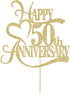 Gold Glitter 50th Anniversary Cake Topper, 50 Wedding Anniversary Party Decoration Ideas for 50th Birthday Party