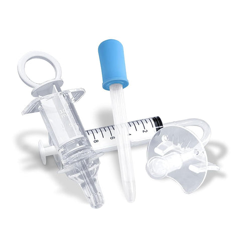 Baby Medicine Dispenser Kit, 3PCS Silicone Infant Syringe Pacifier Dropper, Toddler Feeding Pacifiers for Newborns