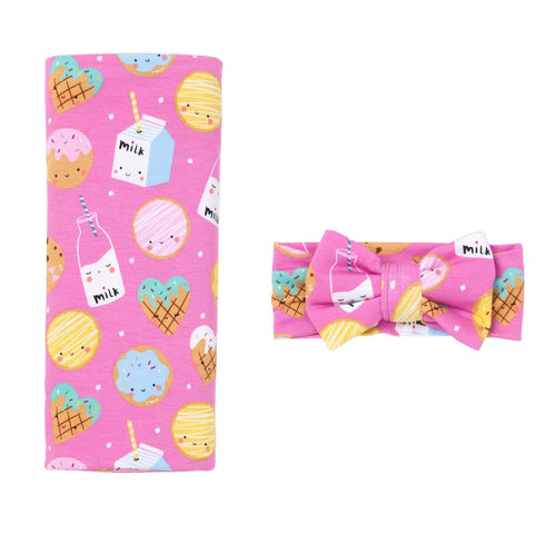 Little Sleepies Swaddle & Headband Bow Set, Viscose from Bamboo Baby Swaddles,