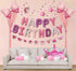 Purple Pink Happy Birthday Balloons Banner - 16 Inch Mylar Foil Letters Sign, Reusable Party Decorations for All Ages