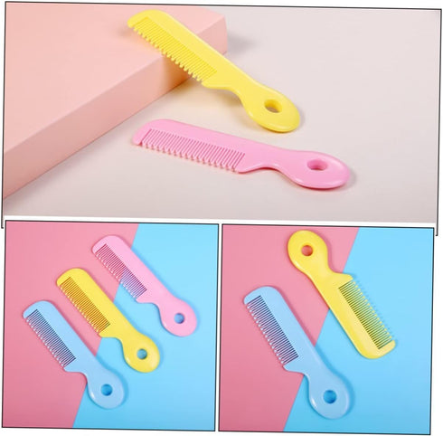 Galepromot 4Pcs Newborn Hair Comb Baby Comb Round Teeth Combs Wide Tooth Hair detangler for Toddler Pocket Hair Comb