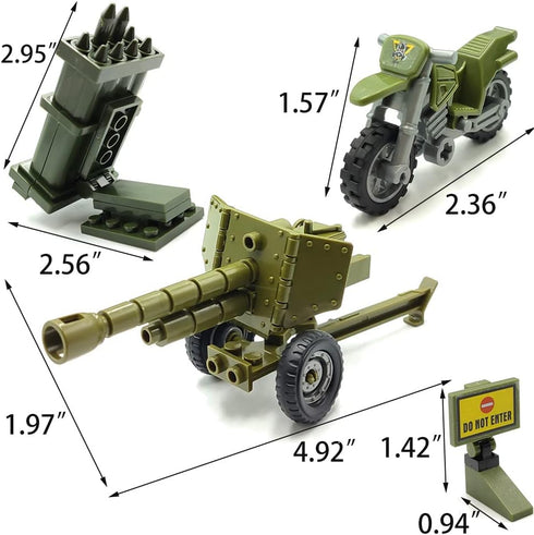 WW2 Army Military Guns, Weapons and Armor Toy, Thunder Containers Building Block Battle Sets for Kids