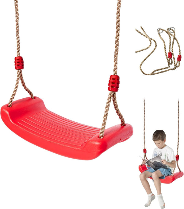 IFOYO Tree Swing Seat, Outdoor Play Accessories for Kids, Comfortable Plastic Swingset for Little Tikes, Red