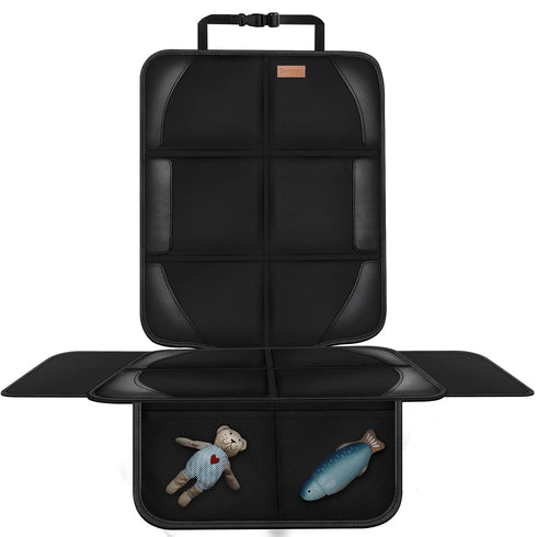 600D 2) Car Seat Protector Covers for Child Car seat mat, Waterproof Non-Slip with Storage Pockets, Cushion Protectors