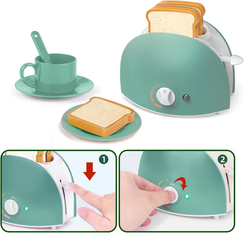 Kitchen Appliances Toys - Toy Kitchen Set with Blender, Coffee Maker, Mixer, and Toaster for Kids Ages 3+