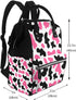 Nevjipu Backpack Mommy Backpack, Baby Doll Diaper Bag - Cute black pink cow print Bag, Fashion Tactical Infant Baby