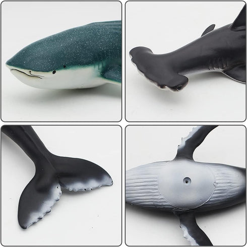 6 Pack 14.5'' Set Mostop Sea Animal Toy for Kids Large Size Ocean Sea Marine Animal Figures, Realistic Ocean Sea