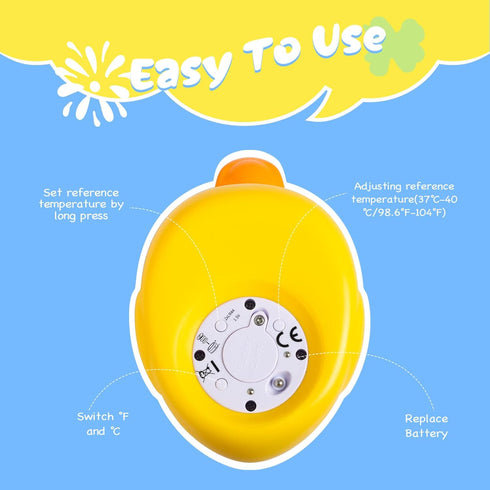 DoliWish Baby Bath Thermometer Pregnancy and Newborn Classical Duck Baby Water Thermometer for Bathtub,Temp Alert Bath