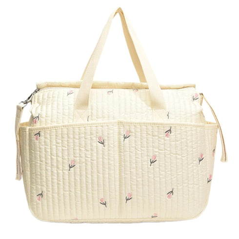 Xinsheinelry Stylish Large Capacity Diaper Bag with Delicate Embroidery for New Mom Portable