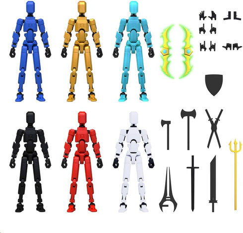 MerryXD 6 Pack Assembly Completed T13 3D Action Figure,Dummy Nova Titan Lucky
