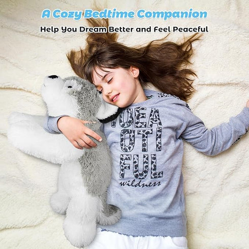 22" 4.5 lbs 2-in-1 & Large Laying Husky Plush, Weighted Stuffed Animals for Adults and Kids, Husky Plushies