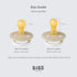 2-Pack, Dummy 2 (6-18 BIBS Colour Glow Soother Glow in The Dark BPA Free Pacifier, Round Nipple. Natural Rubber Latex