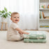 Cozy 30x40 Baby Knit Blanket Soft Cotton Blend with Rabbit and Carrot Design Lightweight Infant Toddler Swaddle Nursery