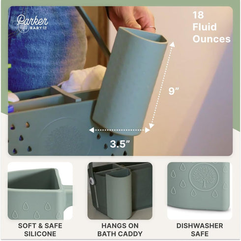 18oz Parker Baby Bath Rinse Cup | BPA Free, Dishwasher Safe & Food Grade Bath Cup for Rinsing Hair | Holds | Quick-Dry
