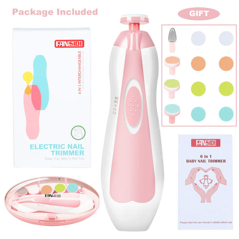 Trimmer Set 10 8 FANSIDI Baby Nail File Electric Nail Safe Baby Nail Clippers Manicure with Grinding Heads Sandpapers