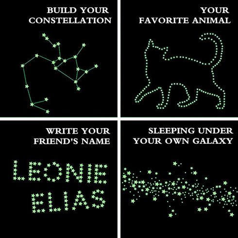 Aooyaoo 452Pcs Glow in The Dark Stars Wall Stickers, 3D Glowing Stars for Ceiling and Wall Decals, Green