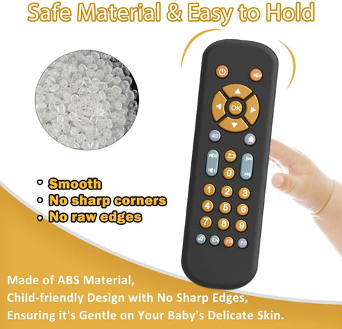 Baby TV Remote Control Toy with Music, Sound, and Light, Realistic Educational Learning Toy for 6-36 Months Boys and