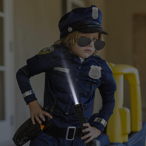 3 Otters 9PCS Police Pretend Play Toy Set: Police Accessories for Kids, Badge, Handcuffs, Walkie
