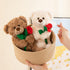 Teddy Bear Stuffed Animal with Rose, Soft Cuddly Plush Bear, Gifts for Kids, Baby Shower, Valentine's Day (Brown)
