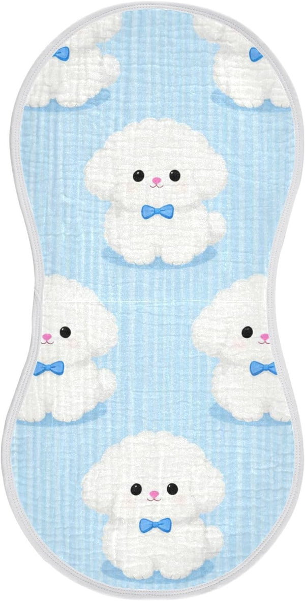 tplaotee Cute White Bichon Frise Cotton burping Cloth Soft and Absorbent? Baby wash