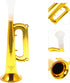 Toyvian 14pcs Plastic Trumpet Toy, Kids Trumpet Instrument Party Noise Makers, Golden Kids Birthday Party Favors
